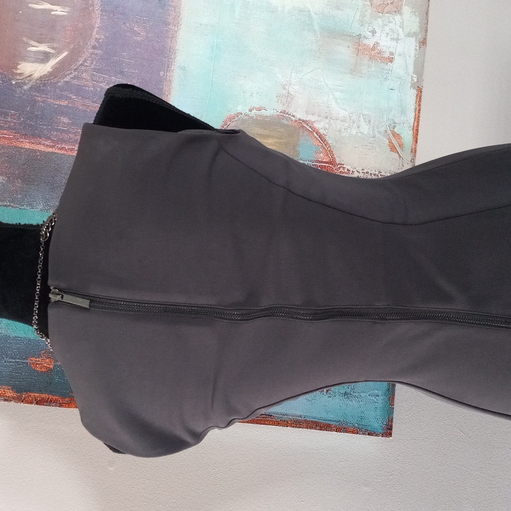 Calvin Klein Charcoal Grey Sleeveless Midi Dress Bodycon Dress Size 2 - Picture 10 of 14